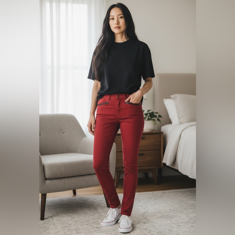 Rock & Republic Burgundy Kashmiere Jeans